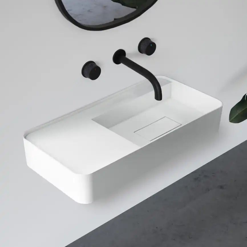 Раковина подвесная ABBER STEIN 80х40х15 AS2627-0.8, прямоугольная, белая матовая фото 1