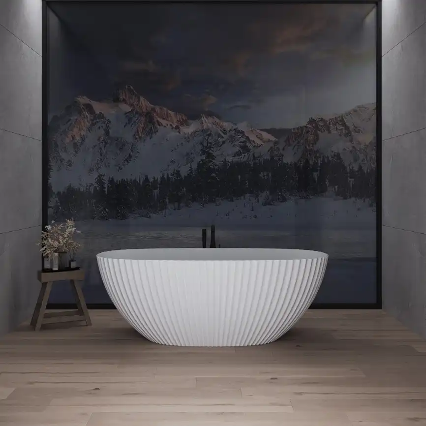 Ванна из литьевого мрамора  Aqua de Marco Sapphire 170х85х61 Solid Perfection 1170WSAPP_SOL, Белая матовая фото 7