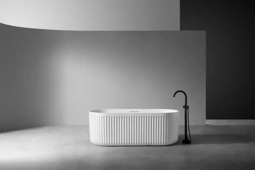 Ванна  Abber Stuttgart 170х75 AM9925 из искусственного камня, Белая матовая фото 2