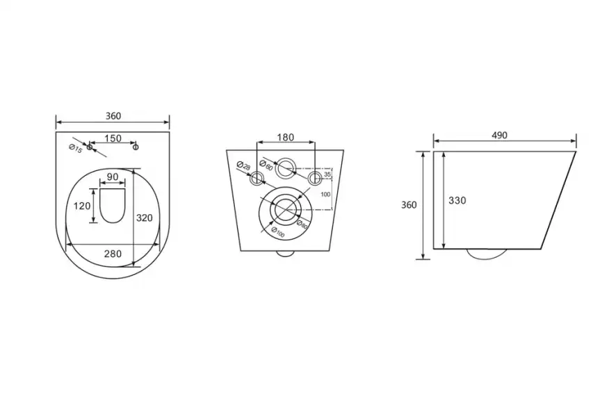 Подвесной унитаз ABBER Bequem AC1102 белый, безободковый, с сиденьем микролифт фото 11