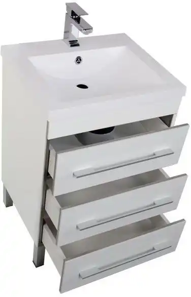 Тумба под раковину Aquanet Верона 58 белый (напольная 3 ящика) 178253 фото 9