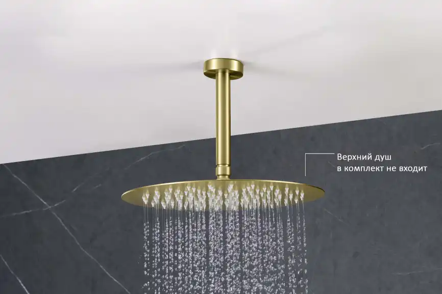 Держатель верхнего душа потолочный Aquatek  AQ2171BG, Золото матовое фото 4