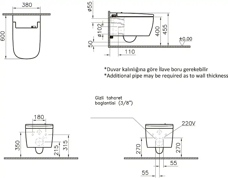 Унитаз биде Vitra V-Care Comfort 5674B003-6194 подвесной с сиденьем Микролифт фото 4