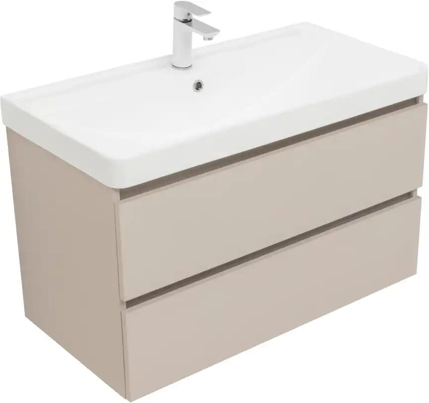Тумба под раковину Aquanet Вега 2.0 90 бежевый, подвесная, 337944 фото 5