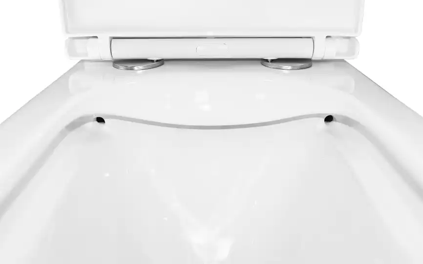 Унитаз-компакт Azario Quadro AZ-2175-1 напольный, безободковый, в комплекте с бачком и сиденьем микролифт, Белый глянцевый фото 6