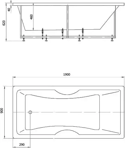 Акриловая ванна Aquatek Феникс 190x90 FEN190-0000078 с фронтальным экраном фото 5