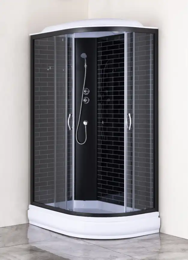 Душевая кабина Loranto 120х80 средний поддон, прозрачное стекло, профиль Черный, CS-66120-20L GB 120 фото 2