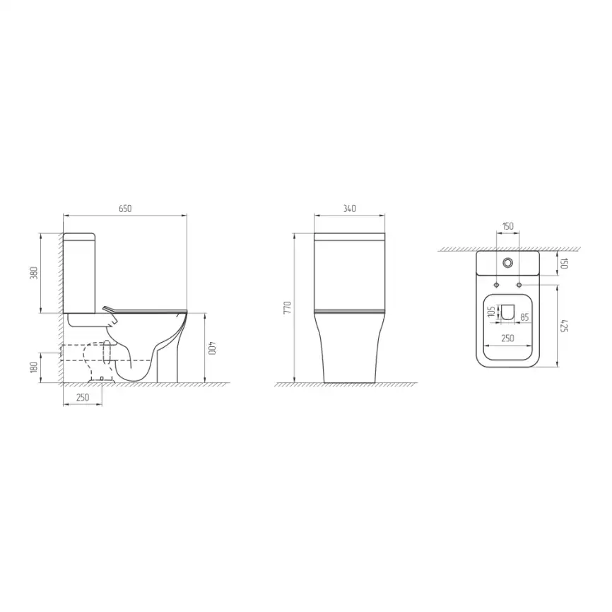 Унитаз-компакт AVS Энергия 813-0008-GW безободковый, белый фото 2