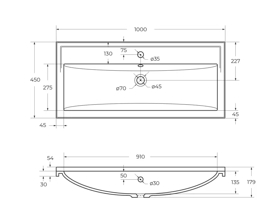 Раковина из искусственного камня CEZARES CZR-1000/450-LV-MR-FS фото 6
