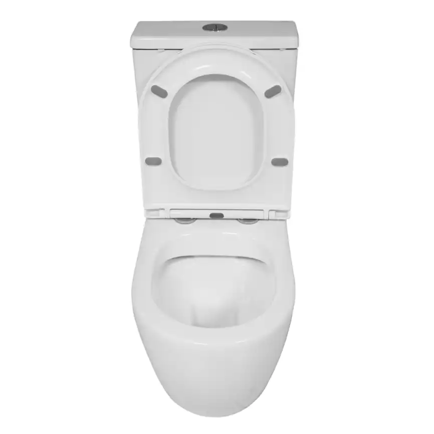 Унитаз-компакт Azario Blanco AZ-T003B-R напольный, безободковый, в комплекте с бачком и сиденьем микролифт, Белый глянцевый фото 5