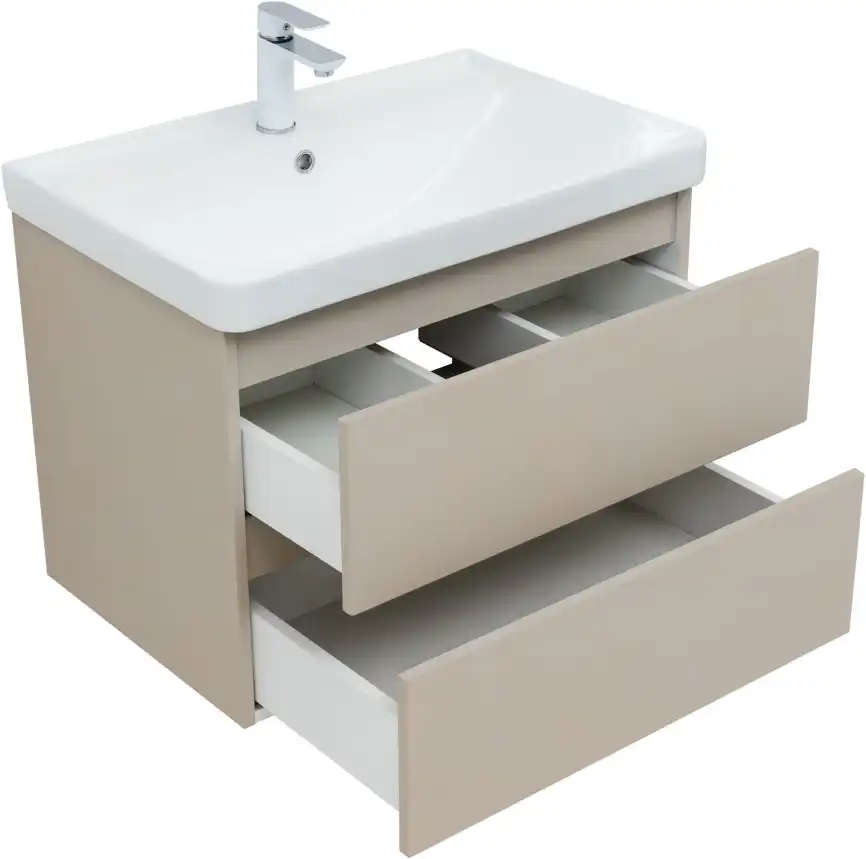 Тумба под раковину Aquanet Вега 2.0 70 бежевый, подвесная, 337942 фото 4