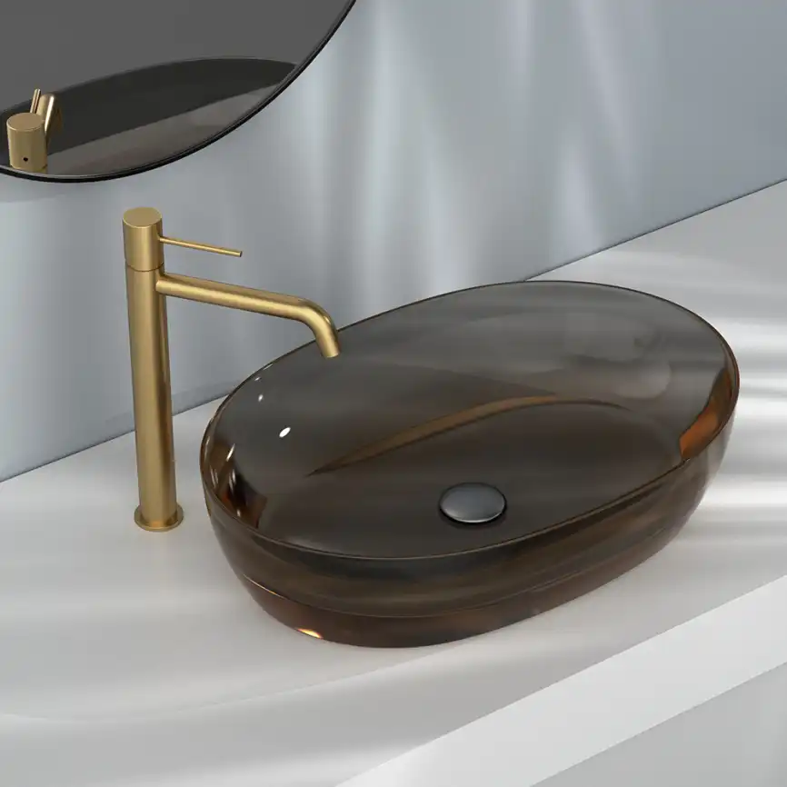 Смесители для раковины AVS Slimmer 811-101-BG высокий, брашированное золото фото 7