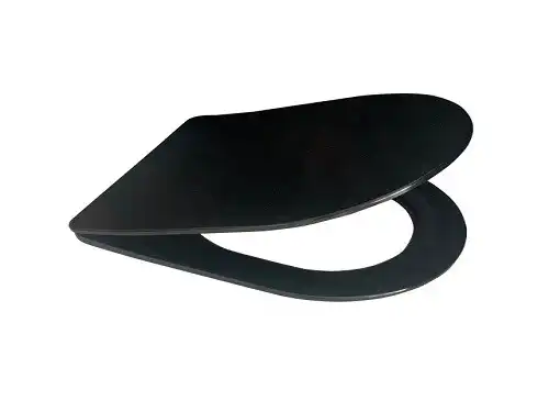 Унитаз подвесной CeramaLux B2330B, безободковый с сиденьем микролифт Черный фото 2