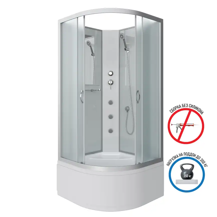 Душевая кабина Niagara Classic 90х90х200 NG-2308-14BKG высокий поддон, с гидромассажем, 23081424BKG фото 1