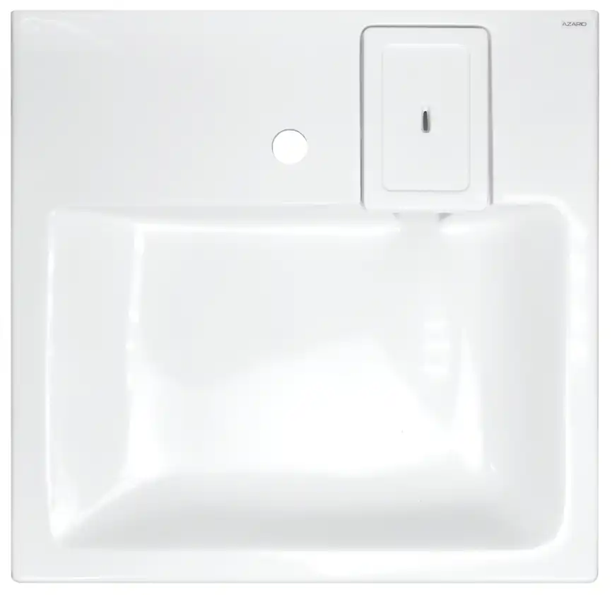 Раковина  Azario Beta 60х58 CS00078301  над стиральной машиной, из литьевого мрамора, Белая фото 1