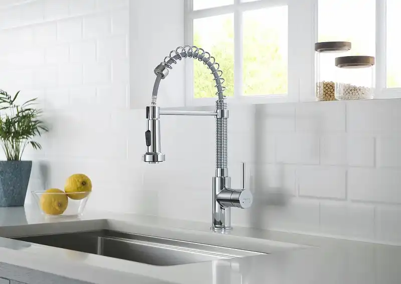 Смеситель для кухни Aquatek Европа AQ1387CR с выдвижной лейкой, Хром фото 3