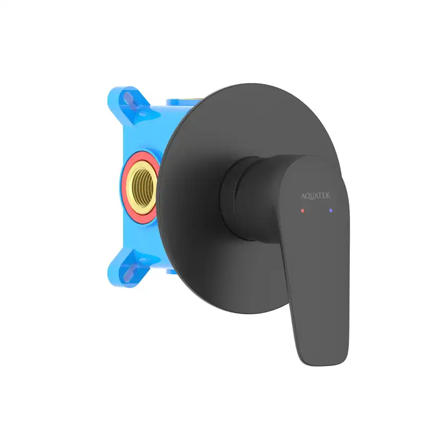 Смеситель для душа Aquatek Бетта AQ1166MB встраиваемый, с внутренней частью, Черный матовый фото 1