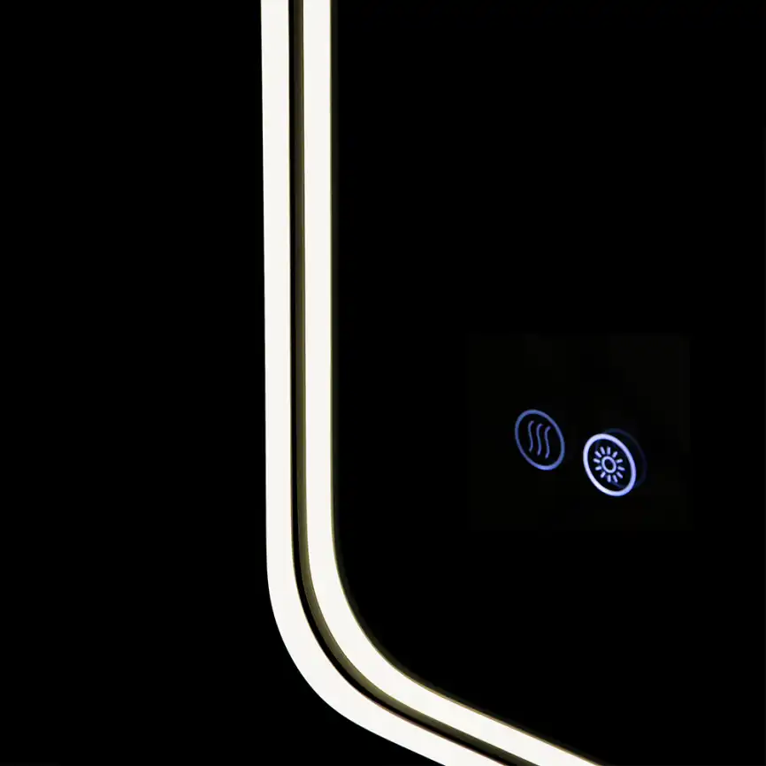 Зеркало с подсветкой AVS VI 70x100 см, антипар, черное матовое фото 7