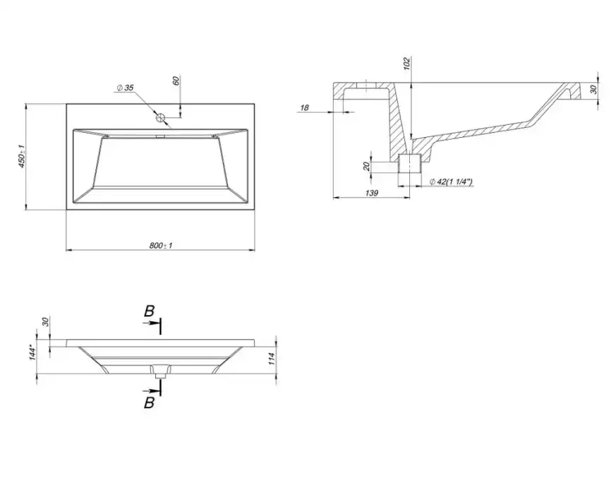 Мебельная раковина Grossman Блисс 80, белая фото 4