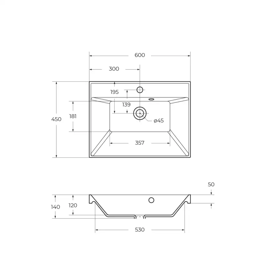 Раковина из литьевого мрамора BelBagno BB600/450-LV-MR-AST фото 3