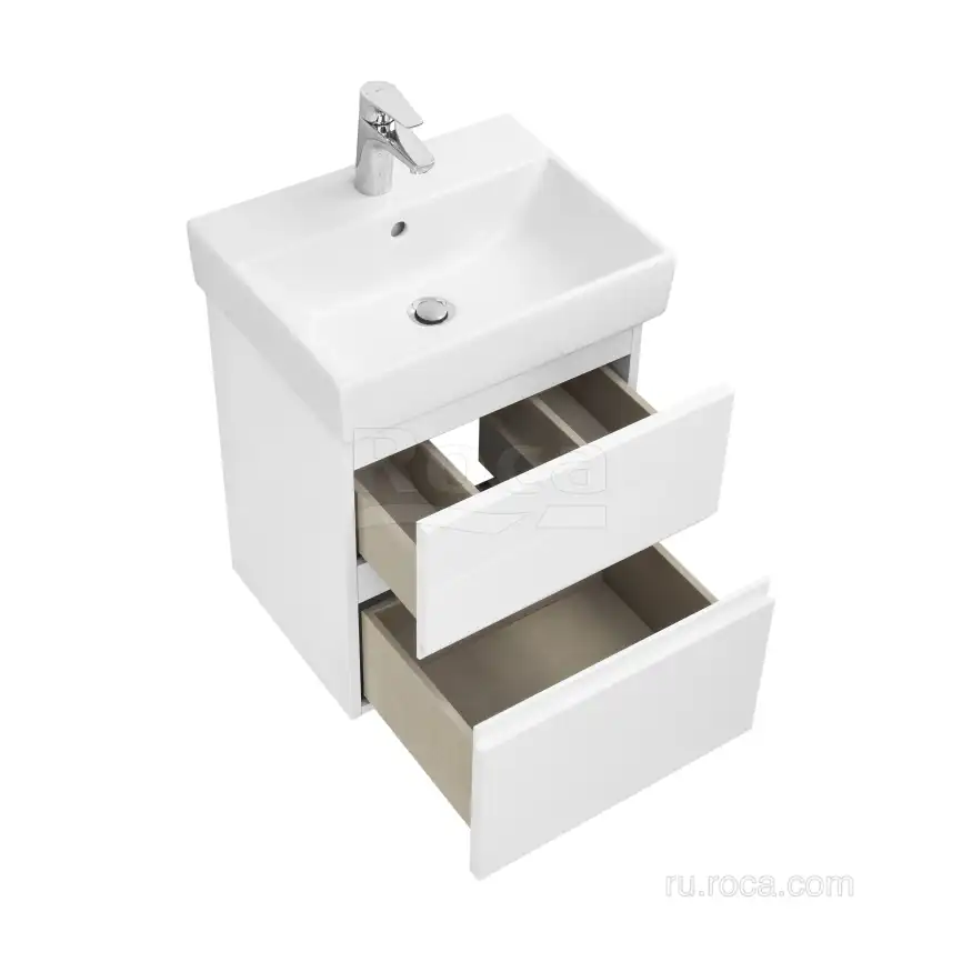 Тумбы под раковину Roca Oleta 50 A857638501 подвесная, цвет, Белый матовый фото 4