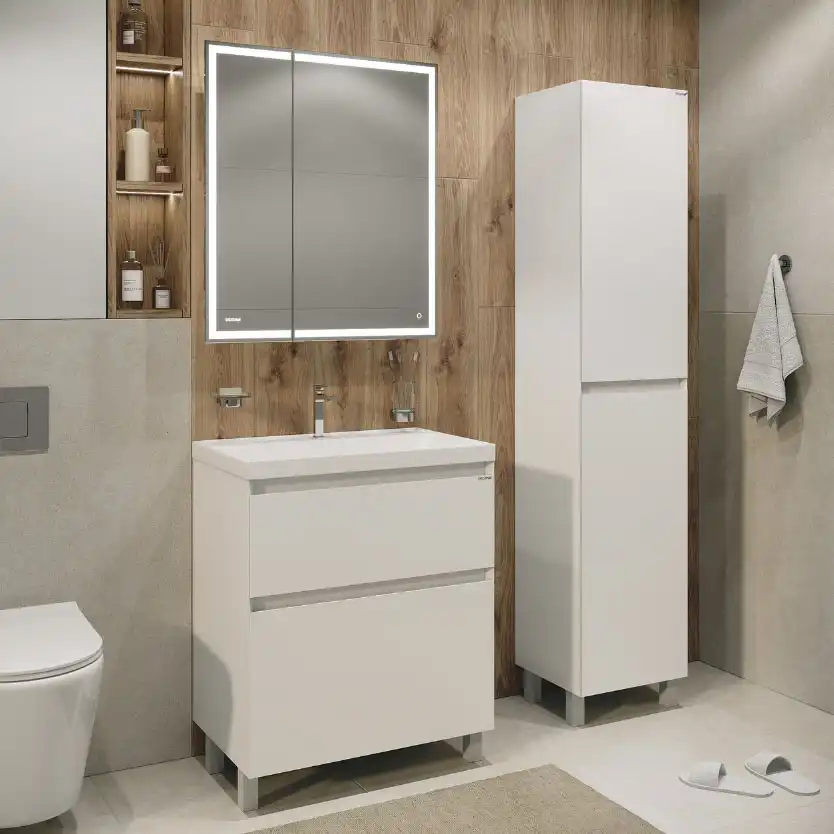 Тумба под раковину Grossman Меркадо 70 напольная, белая матовая (107072) фото 5