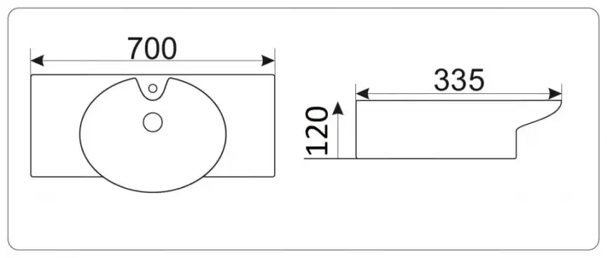 Умывальник CeramaLux STR4280C 700х335х120 Подвесная цвет Белый фото 2