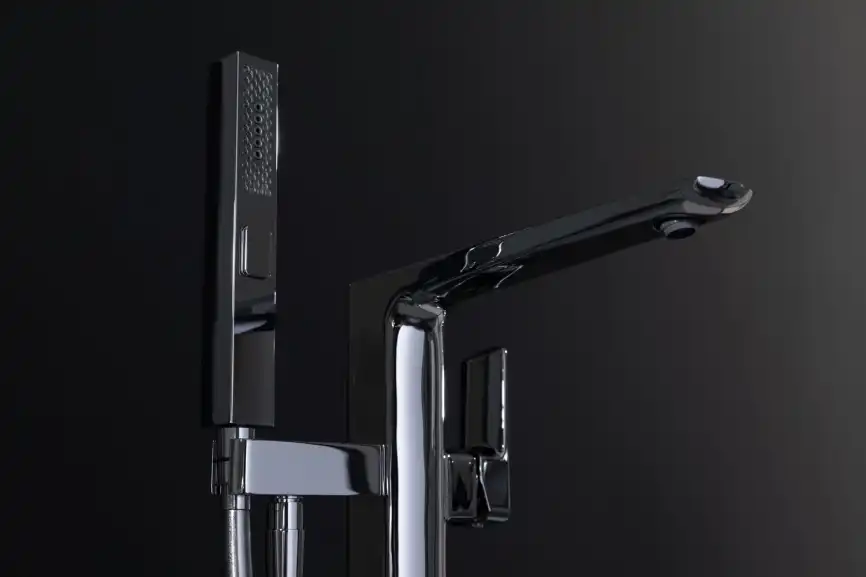 Напольный смеситель для ванны Allen Brau Infinity 5.21009-00, однорычажный, с внутренней частью, Хром фото 9