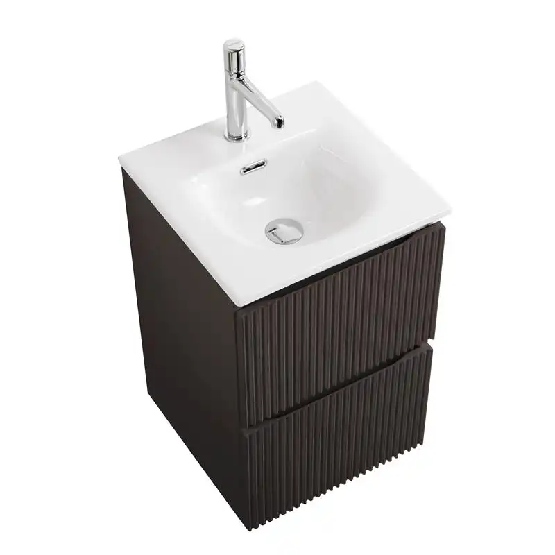 Тумба под раковину BelBagno UNO-MINI-400-2C-SO-GSO подвесная, Темно-Серый Матовый фото 3