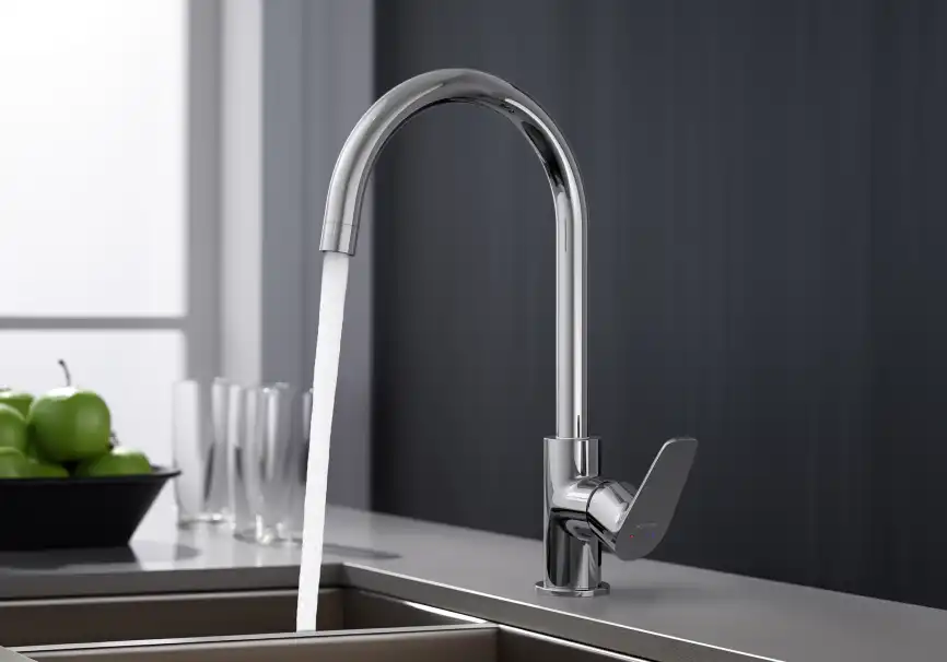 Смеситель для кухни Aquatek Бетта AQ1182CR поворотный излив, Хром фото 5