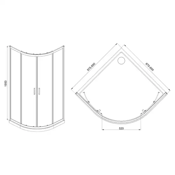 Душевой уголок Mirsant Round 90х90 профиль Хром стекло прозрачное фото 2