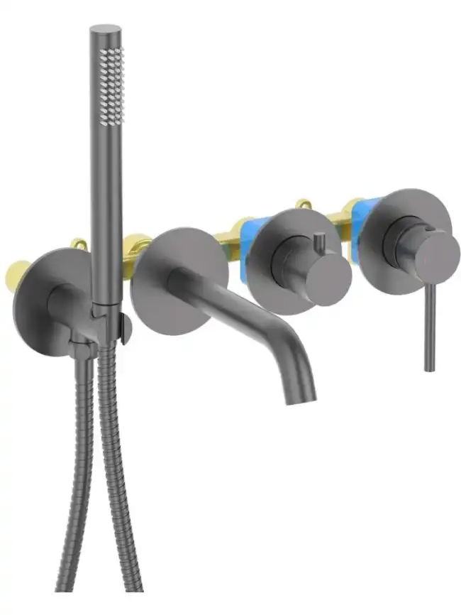 Смеситель для ванны Aquatek Европа AQ1344BGM, Оружейная сталь фото 1