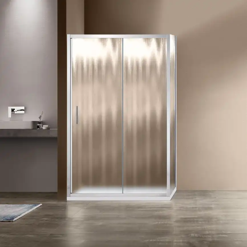 Душевой уголок Vincea Garda 100х80 VSR-1G8010CH, дверь раздвижная, профиль хром, стекло шиншилла фото 1