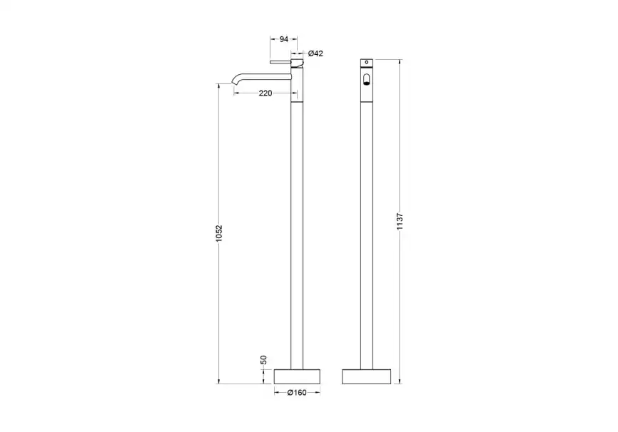 Напольный смеситель для раковины Aquatek Европа AQ1309BGM, Оружейная сталь фото 2