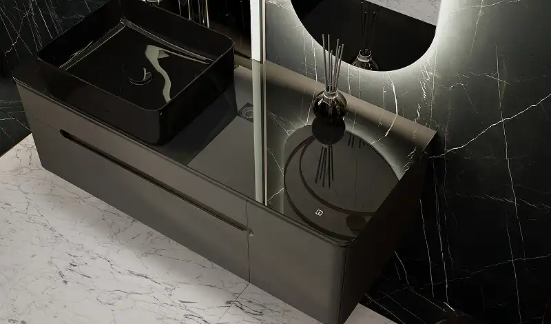 Тумба под раковину Jorno SHINE 120 Shi.01.120/P/A Серый антрацит фото 7