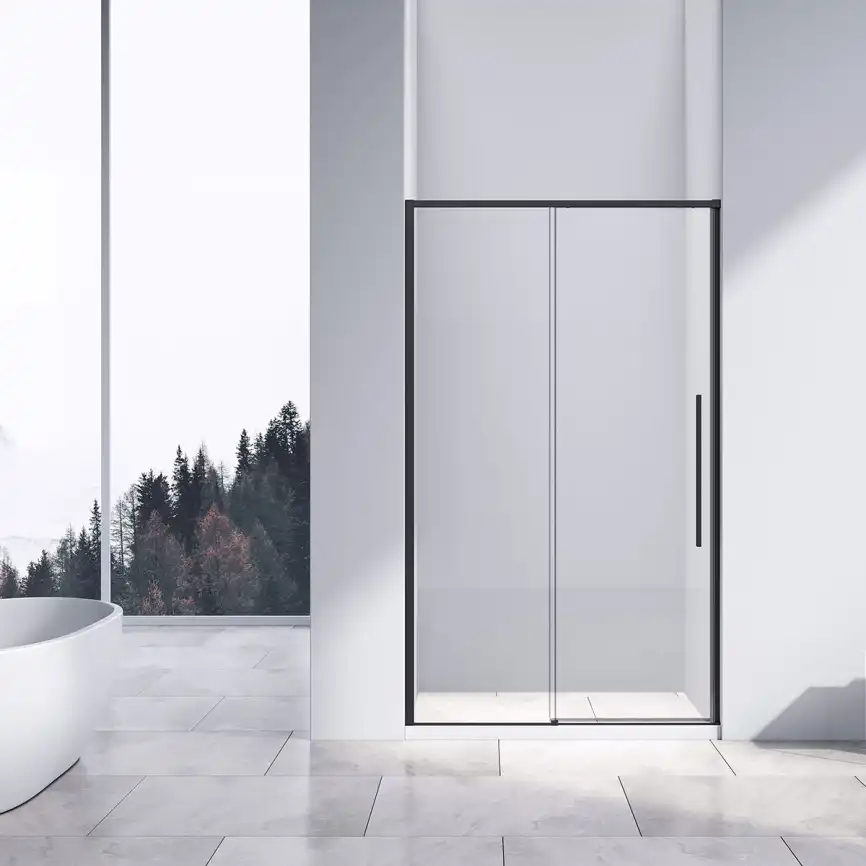 Душевая дверь Vincea Slim-N 110 см, VDS-4SN110CLB, профиль Черный, стекло Прозрачное фото 1