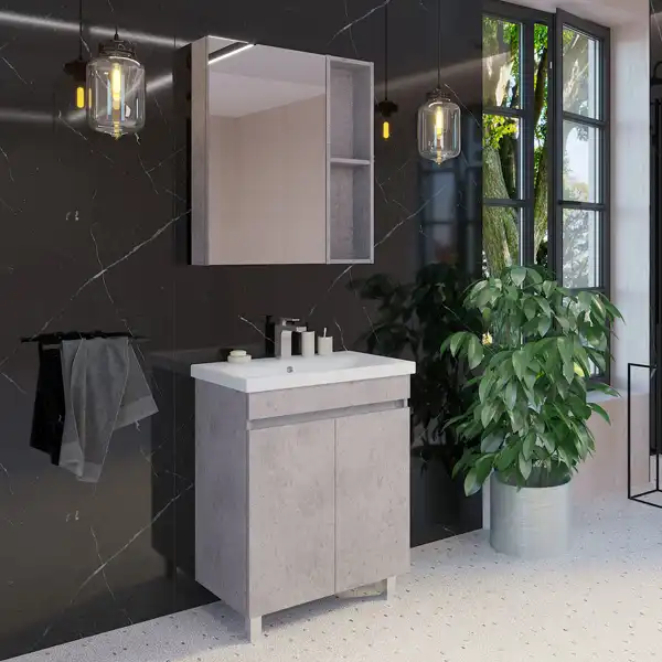 Тумба с умывальником Comforty Осло 70НД Бетон светлый, 00-00006117 фото 6
