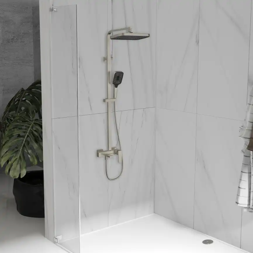 Душевая система  Vincea Cube VSFS-4C12BN VSFS-4C12BN для ванны с изливом, брашированный никель фото 1