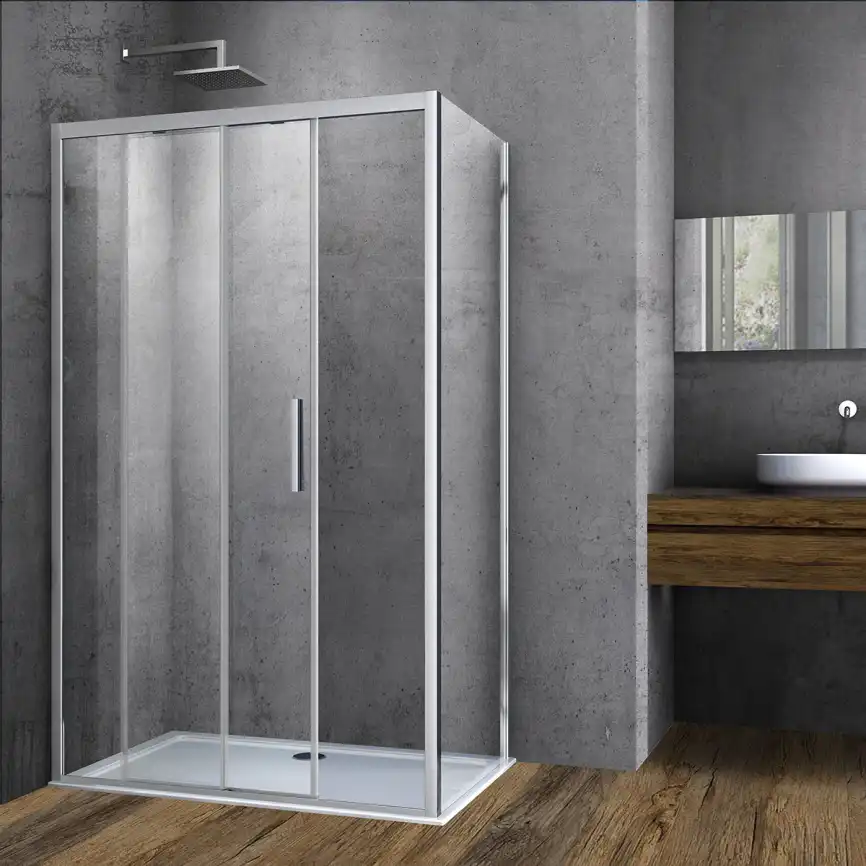 Душевой уголок Vincea Soft 160х90 VSR-3SO9016CL, профиль хром, стекло Прозрачное фото 1