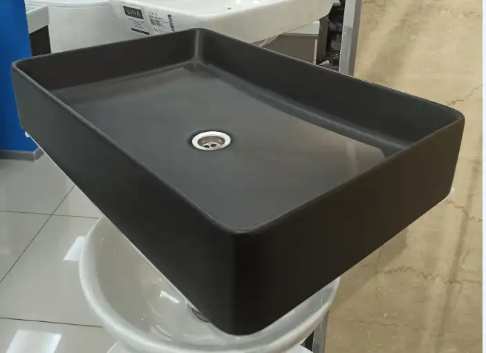 Раковина AVS Кристел 60х41 черная матовая фото 5