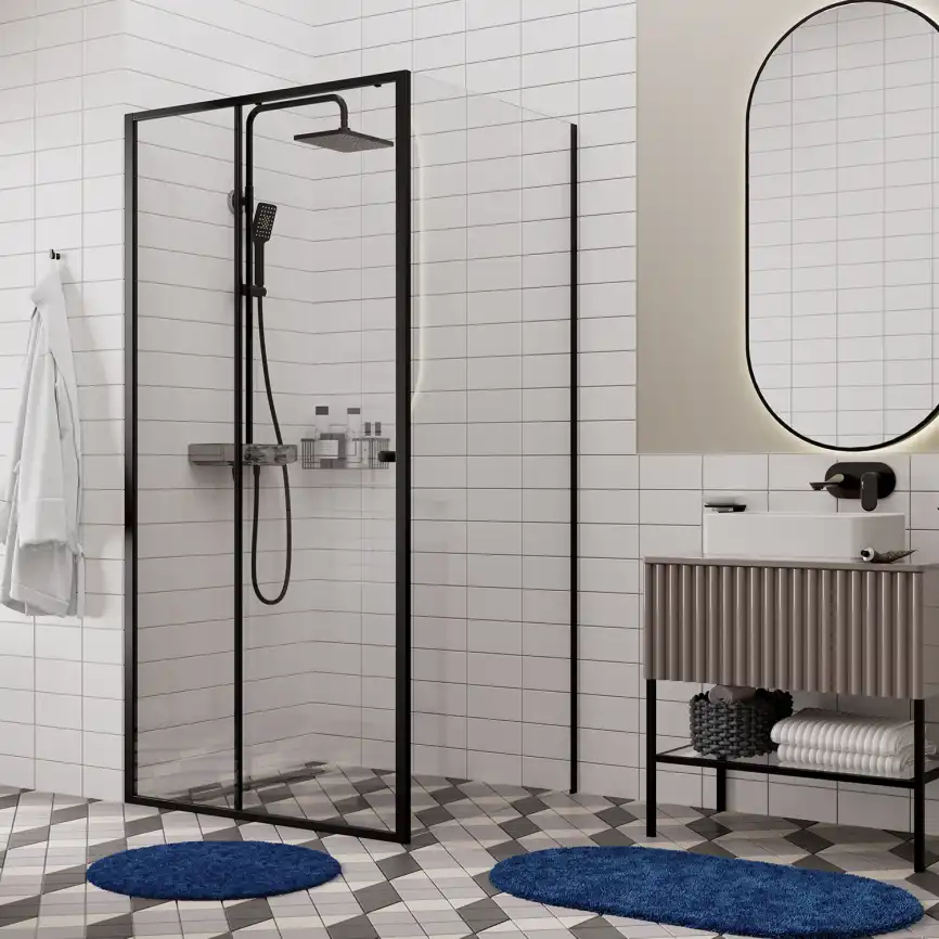 Душевой уголок WasserKRAFT Dill 61S 100х100 61S19 профиль Черный стекло Прозрачное фото 2