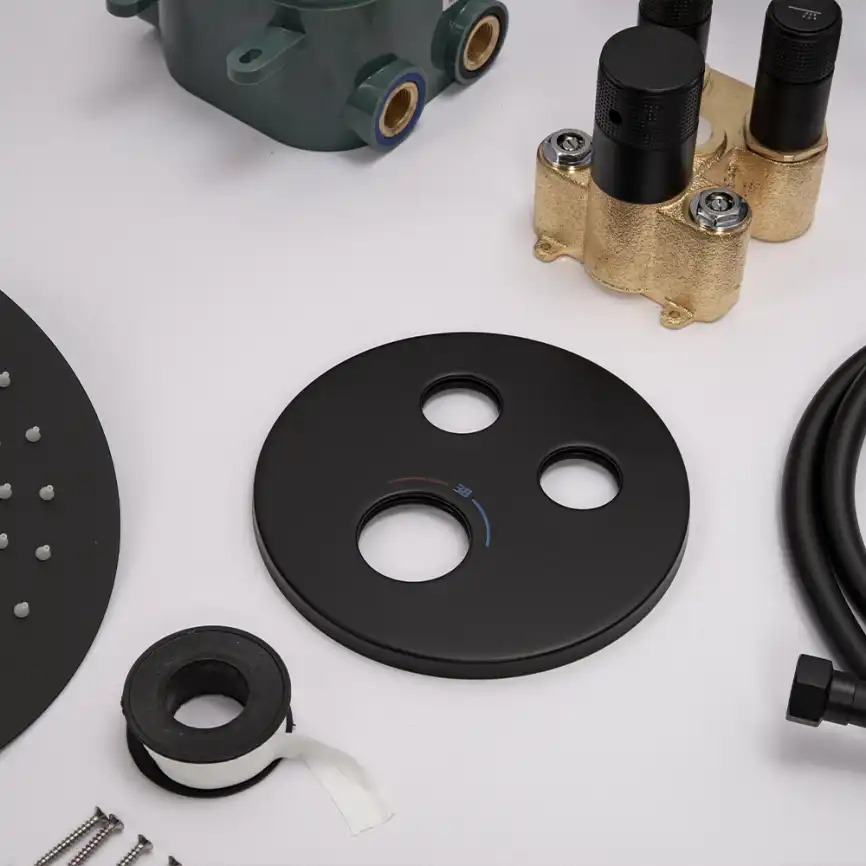 Встраиваемая душевая система AVS LUXURY 811-501-MB термостат, черный матовый фото 5