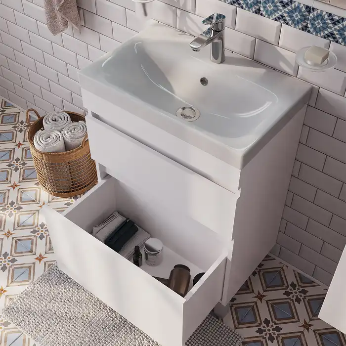 Тумба с раковиной IDDIS Zodiac 60, напольная, Белая, ZOD6CBFi95K фото 1