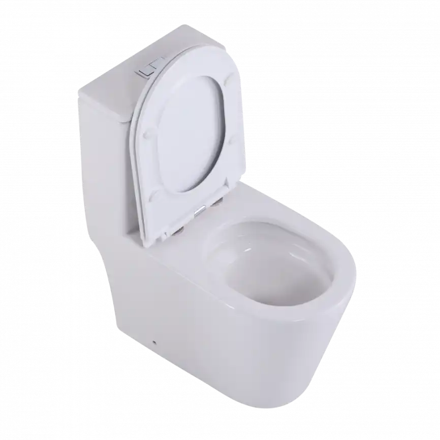 Унитаз моноблок напольный CeramaLux TR2178MN, безободковый, Белый фото 4