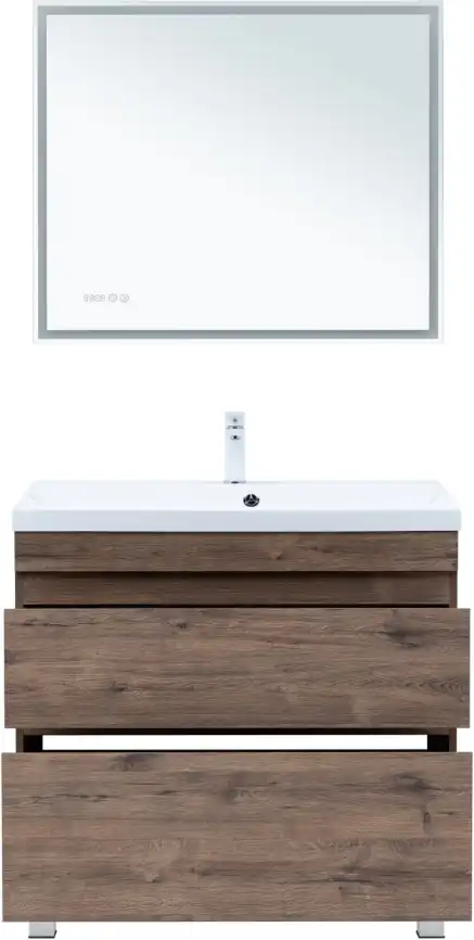 Тумба под раковину Aquanet Нота New 90 напольная, дуб веллингтон табак, 344145 фото 8