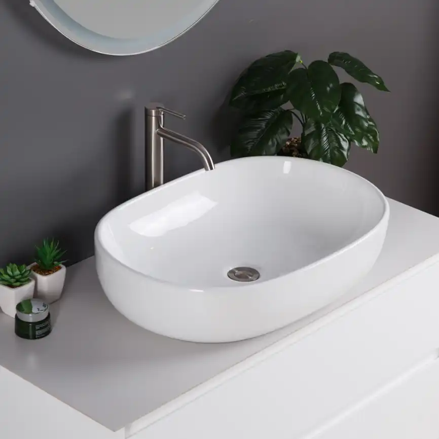 Раковина накладная BelBagno 595х415х140 BB1084, цвет Белый фото 3