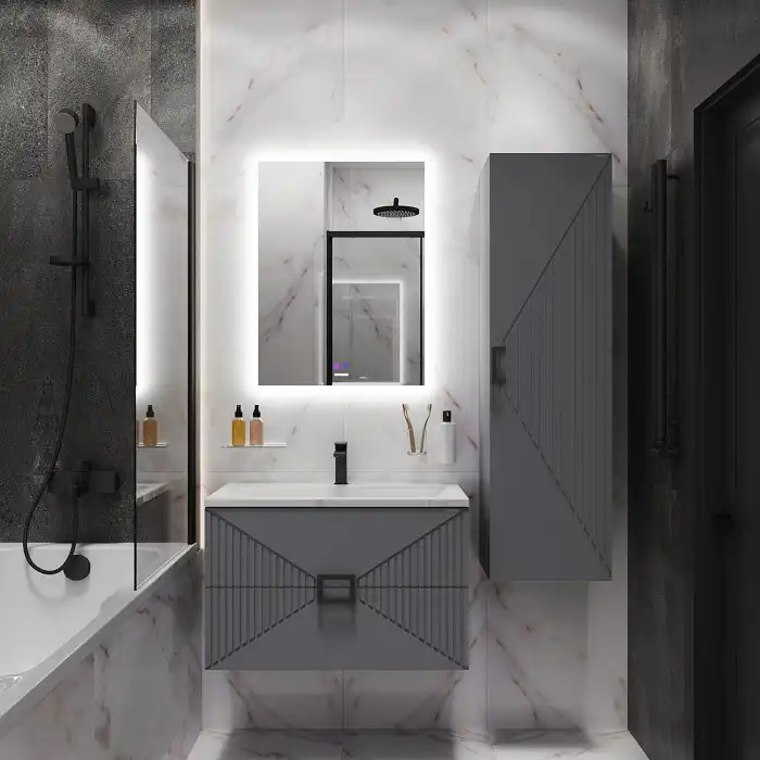 Тумба под раковину Grossman Луксор 60 подвесная, графит матовый (106056) фото 4