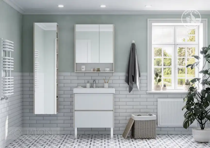 Зеркало-шкаф Aquaton Сканди 70 1A252202SDB20  цвет, белый / дуб верона фото 6