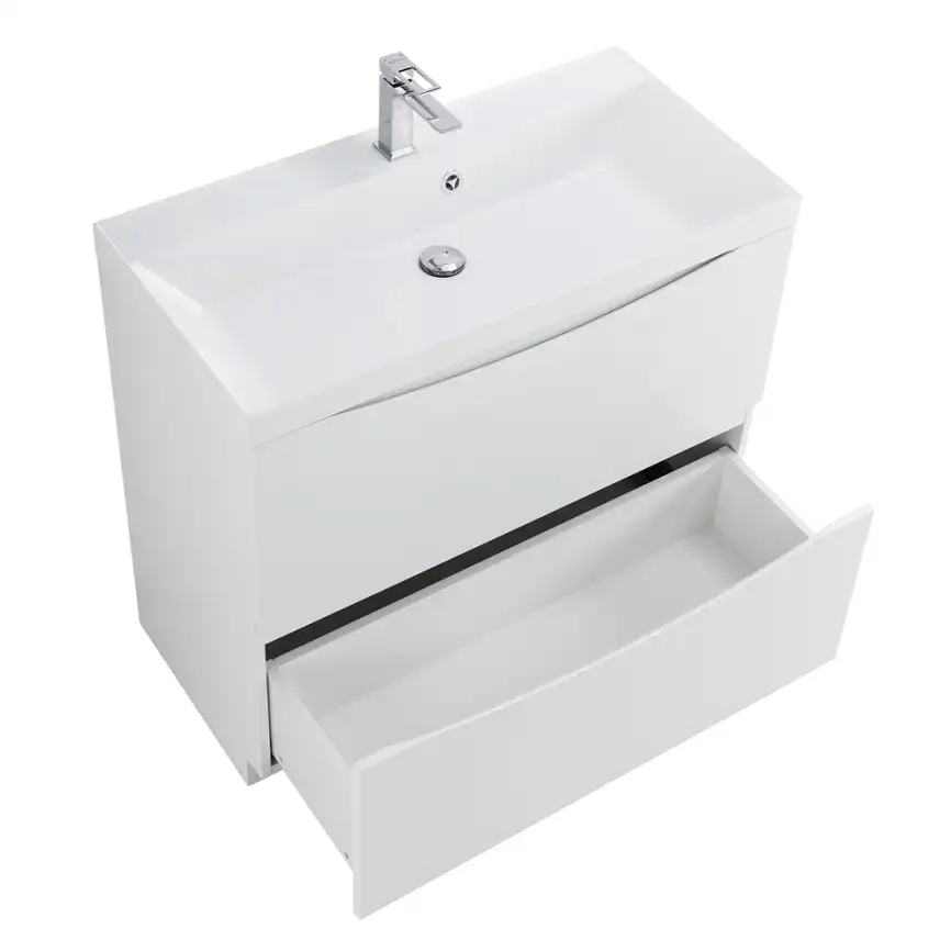 Тумба под раковину BelBagno MARINO-900-2C-PIA-BL-P напольная Bianco Lucido фото 8