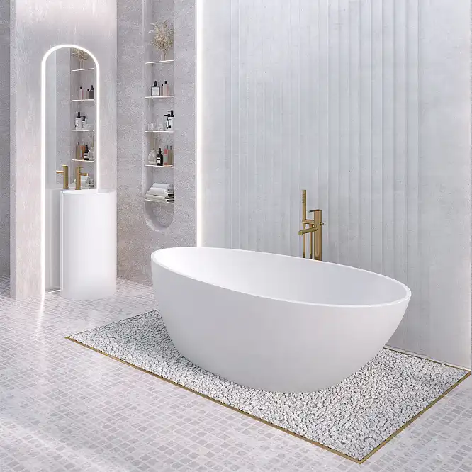 Ванна из литьевого мрамора  Aqua de Marco Calipso 165х82х52 Solid Perfection 1165WCAL_SOL, Белая матовая фото 1